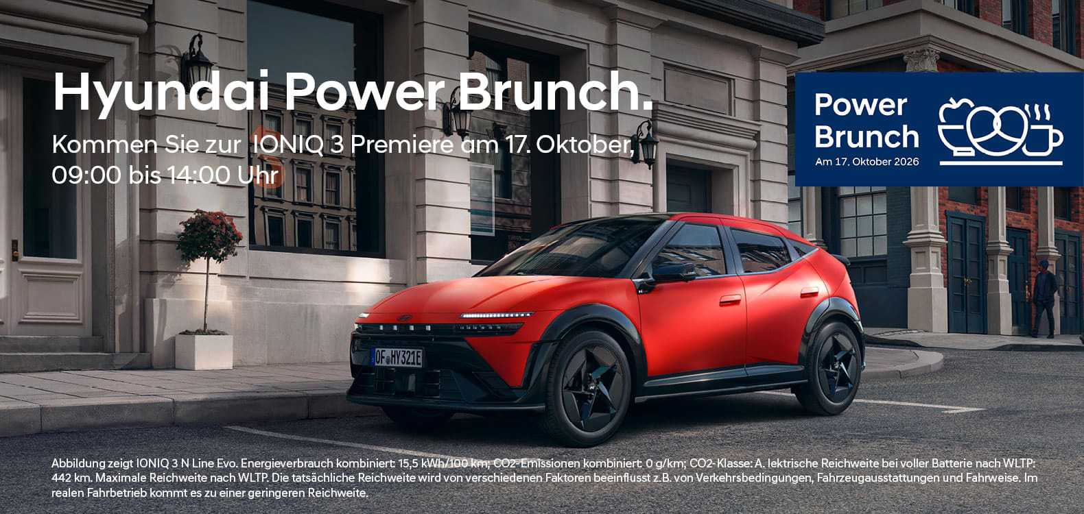 Hyundai Power Brunch: IONIQ 3 Premiere am 17. Oktober 2026, 09:00 bis 14:00 Uhr